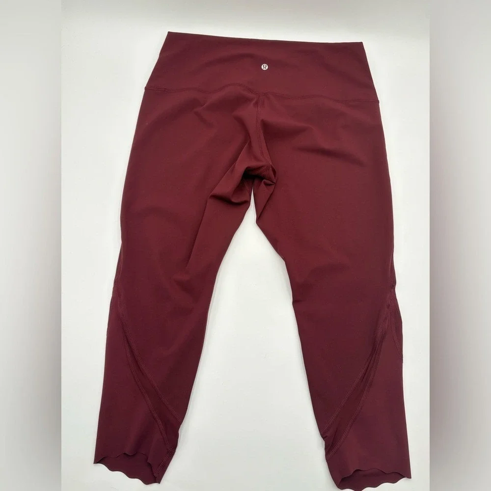 Lululemon Wunder Under Scallop Leggings Red Merlot Size 16 23